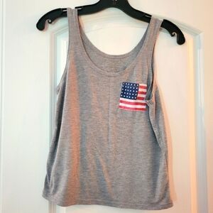 Fifth Sun Size Small American Flag Pocket Tank